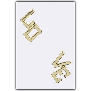 GOLD LOVE STUD EARRINGS